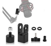 Adattatore per Montaggio Microfono per Hyperx Quadcast con Adattatore per Vite da 3/8 Pollice o 1/4 Pollice e Dado, Funziona con Asta per Microfono HyperX QuadCast & Braccetto (Nero)