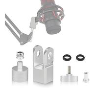 Adattatore per Montaggio Microfono per Hyperx Quadcast con Adattatore per Vite da 3/8 Pollice o 1/4 Pollice e Dado, Funziona con Asta per Microfono HyperX QuadCast & Braccetto (Argento)