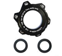 Adattatore per mozzo anteriore e posteriore per telaio boost, conversione del supporto con blocco centrale in configurazione standard a 6 bulloni per freno a disco (posteriore da 12 x 142 a 148, nero)