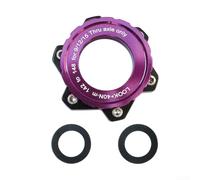 Adattatore per mozzo anteriore e posteriore per telaio boost, conversione del supporto con blocco centrale in configurazione standard per freno a disco a 6 bulloni (posteriore da 12 x 142 a 148 viola)