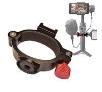 Adattatore per pattino freddo con morsetto ad anello per Dji OM4 3, supporto per microfono con giunto cardanico per OSMO Mobile 4 3 2 1 Applicato al microfono video Rode, faretto LED, vlogging