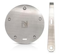 Adattatore per Piastra a Induzione - Diametro 15,5 cm - Piattello in Acciaio Inox con Manico Rimovibile - Compatibile con Pentole Non Induzione - Diffusore di Calore - Nessun Odore o Graffio - Argento