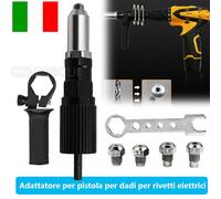Adattatore per pistola rivettatrice per trapano avvitatore elettrico Rivett