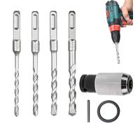 Adattatore per pneumatico - Set di prese da 4 pollici | Modificatore per trapano in metallo - Conversione multi-bit a sgancio rapido per elettricisti, falegnami, riparazioni domestiche fai da