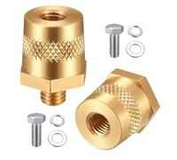 Adattatore per poli della batteria, batteria auto, coppia positiva negativa con filettatura esterna, morsetti per batteria in ottone con viti in acciaio inox, per yacht, auto, camion, ecc. (M8)