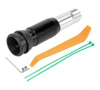 Adattatore per pomello del cambio automatico in lega di alluminio, adatto per interni del veicolo, rosso, nero, arcobaleno, leggero, resistente alla ruggine, con kit (nero)