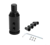 Adattatore per pomello del cambio per cambio non filettato, in lega di alluminio, cambio manuale con 3 dimensioni di tubo, parti ergonomiche per interni dell'auto (nero)
