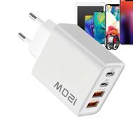 Adattatore per presa a muro - Blocco di ricarica rapida, 120 W multiporta per viaggi e casa con convertitore per telefono cellulare