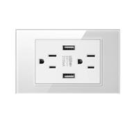 Adattatore Per Presa A Muro Smart Home Con Doppia Porta USB Standard USA Serie 118, Tipo C, Ricarica Rapida Da 3,1 A, 15 A, 118 X 74 Mm