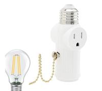 Adattatore per presa lampadina, adattatore da presa a,Portalampada E26 | Adattatore per presa luce portico con catena di trazione per fattoria, cortile