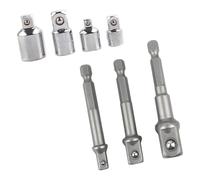 Adattatore per presa multipla di conversione 4 adattatori in acciaio e 3 aste di estensione per strumenti da 1/4 3/8 1/2 pollici adattatore a bussola esagonale