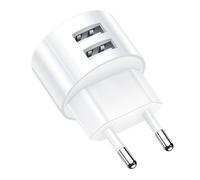 Adattatore per presa USB 5V 2.1A, compatibile con prese e avvolgicavi IP44 Spina con connessione usb per presa per smartphone/tablet Alimentatore USB piatto 2 porte caricatore multiplo