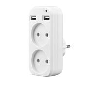 Adattatore per presa USB a muro, doppia presa per ricarica telefono, doppia porta USB, uscita elettrica USB 5V 2A