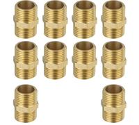 Adattatore per raccordo per tubo maschio-maschio con raccordo esagonale in ottone, resistente alla corrosione, filettatura sigillata a secco ad alta pressione 10 pezzi M1/4