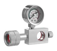 Adattatore per ricarica di soda CO2 con manometro e valvola limitatrice di pressione, adattatore per riempimento soda per carbonatore di soda, facile controllo della pressione, design compatto