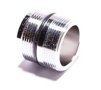 Adattatore per riduzione rubinetto M21,5-M22 compatibile con 50505194, caché JR e Grohe. Ottone cromato (da M21,5 x 1 a M22 x 1)