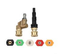 Adattatore per rondella ad alta pressione 1/4 Quick Connect per Lavor per sterwins per vax - Kit ugello girevole in ottone per pulizia resistente del cerchione dell'auto