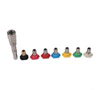 Adattatore per rondella ad alta pressione da 1/4 di pollice in acciaio inox Quick Connect Kit con 7 ugelli per Nilfisk Kew e altre marche strumento di pulizia
