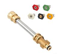 Adattatore per rondella ad alta pressione, ugello rotante a connessione rapida in acciaio inox da 1/4", lancia di estensione multipla