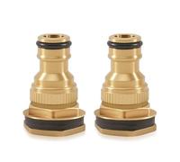 Adattatore per rubinetto, 1/2 pollici, 2 connettori per rubinetto da 1/2 pollici, filettatura interna con passacavo per acqua piovana, in ottone, compatibile con sistema Gardena, facile da montare