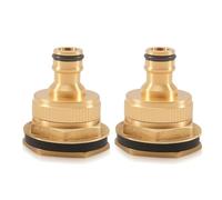 Adattatore per rubinetto, 1 pollice, 2 pezzi, connettore per rubinetto, filettatura interna da 1 pollice, con passacavo, in ottone, compatibile con sistema Gardena, resistente alla corrosione, facile