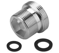 Adattatore per Rubinetto con Filettatura Esterna da M18 a M22 - Nipplo Doppio in Ottone Antigoccia per Filtri Dell'acqua, Nebulizzatori e Irrigatori da Giardino