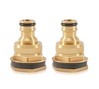 Adattatore per rubinetto da 3/4 pollici, 2 connettori per rubinetto, filettatura interna da 3/4", con foro per serbatoio piovano, in ottone, compatibile con sistema Gardena, facile da montare