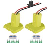 Adattatore per ruota di potenza JTWEEN2Pcs compatibile con batteria Ryobi 18V, convertitore isolato con fusibile e terminali per cavi per robotica RC