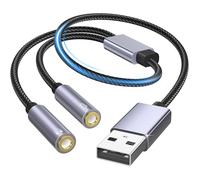 Adattatore Per Scheda Audio Usb Esterna,Cavo Convertitore Audio Aux Da Usb A 2 Jack Da 3,5 Mm Per Windows,Laptop,Desktop Windows,Mac,Linux,Pc,PS 5/4