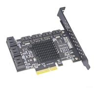 Adattatore per scheda di espansione PCI-E SATA 3.0 a 6 porte con controller ASM1166, per interfaccia PCIe x4/per x8/x16 per Windows per Linux Synology, rigido senza driver