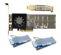 Adattatore per scheda di espansione PCIe PLX88024 Quad 4 M.2 NVMe a PCIe 4.0 X8 con dissipatore di calore 2xM.2 Nvme4.0X4 128GT/S