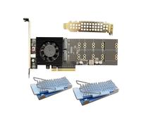 Adattatore per Scheda di Espansione PCIe PLX88024 Quad 4 M.2 NVMe A PCIe 4.0 X8 con Dissipatore di Calore 2xM.2 Nvme4.0X4 128GT/S