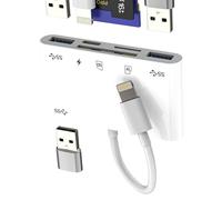 Adattatore per scheda SD per iPhone (6in1) Lettore di schede Micro SD USB Lightning Caricabatterie Per Apple Per IPad Compatibile Con Samsung Fotocamera Compact Flash Lettori di Memoria TF OTG Card