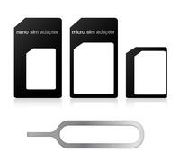Adattatore per Scheda SIM Set 4 IN 1, Adattatore compatibile con NANO SIM, per Micro SIM scheda per Standard scheda + GRAFFETTA PER ESTRARRE per SIM Universale per Smartphone tutti i dispositivi