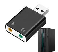 Adattatore per scheda USB - audio digitale stereo da 3,5 mm | alloggiamento in lega di alluminio | interfaccia computer esterna | streaming karaoke live | audio portatili | uso ufficio