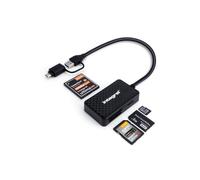 Integral Lettore di schede di memoria 4 in 1, adattatore USB 3.0 e USB C a microSD, SD, Compact Flash, MS Duo/Pro - per iPhone 15/16 Plus/Pro/Pro Max, MacBook Pro/Air, iPad, PC, laptop, tablet,