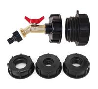 Adattatore per serbatoio acqua IBC, rubinetto di scarico per botte da 1000L con filettatura da 60mm, adattatori per serbatoio IBC, raccordo per rubinetto IBC a tubo da giardino (adattatore+3 tappi)