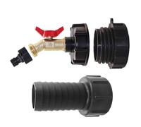 Adattatore per serbatoio d'acqua IBC, rubinetto di uscita per botte da 1000L con filettatura da 60mm, adattatori per serbatoio da gallone, raccordo da serbatoio IBC a tubo da giardino (adattatore+
