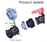 Adattatore per serbatoio IBC per valvola Schutz per serbatoio da giardino, tappo in plastica per serbatoio IBC da 62 mm a 60, adatto per collegamento filettato in PVC PPR