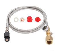 Adattatore per serbatoio per macchina per soda, connettore diretto da CGA320 a TR21-4 con tubo in acciaio inossidabile da 152,4 cm, manometro e valvola di scarico per Sodastream Thirsti Drinkmate