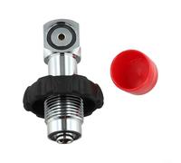 Adattatore per serbatoio subacqueo per riempimento cilindri converte DIN in valvola di riempimento giogo, ottone cromato con valutazione di pressione 300 bar e grande volantino per il controllo