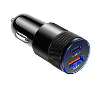 Adattatore per sigarette, ricarica rapida, 3,1 A, per telefono auto, doppia porta USB C, veloce per sigarette telefoniche, caricabatterie USB leggero