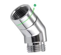 Adattatore per soffione doccia, in ottone massiccio, adattatore a gomito da 135 gradi, connettore braccio di estensione per soffione doccia G1/2" (cromato) (spinabile)