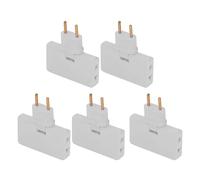 Adattatore per Spina Europea da 5 Pezzi, Convertitore per Presa UE, adattatori per Mini prolunghe rotanti, prolunga Senza Fili a 180 Gradi da 1 a 3 adattatori per Spina Europea 110-250 V(Bianco)