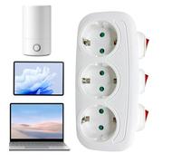 Adattatore Per Spina Europea | Pannello Presa a Muro,Multipresa a 3 Porte con Prolunga Caricatore per Casa Ufficio Camera da Letto Cucina Viaggio