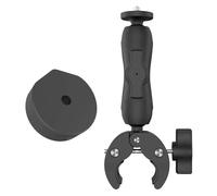 Adattatore per staffa universale per mini dispositivo satellitare con montaggio su morsetto per palo su scale per, pali per yacht (Supporto e adattatore nero)