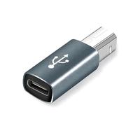 Adattatore per stampante USB 2.0 USB Tipo C a Tipo B maschio Compatibile con la stampante Base Hard Disk Fax Scanner Adattatore per stampante USB 2.0 Tipo C (dritto Silver)