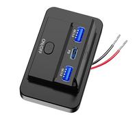 Adattatore per stazione di ricarica per auto da 12 V-24 V con doppia ricarica rapida USB e porta di tipo C per driver professionale da viaggio per uso esterno presa di ricarica