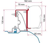 Adattatore per tendalini fiamma fiat ducato h2 roof rail - alu-line style per fiamma f45