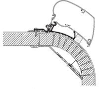 Adattatore per tendalino thule adatto a omnistor 9200 / 6300 per montaggio a tetto camper laika kreos